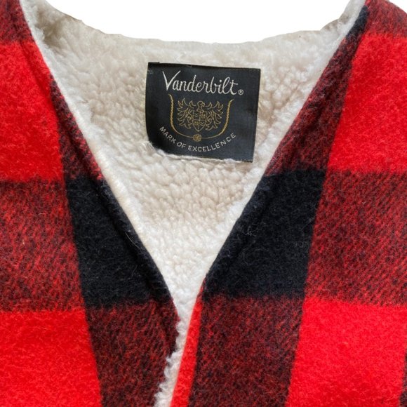 VINTAGE VANDERBILT Mark of Excellence RARE Red Plaid Wool Vest Women's Sml - Picture 5 of 8